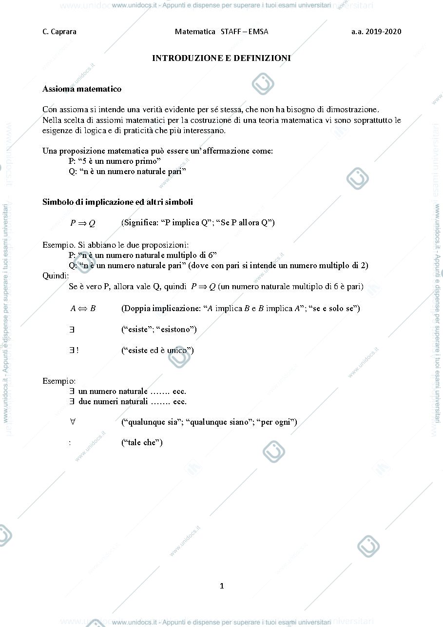 Anteprima pagina 1 — Teoria degli insiemi