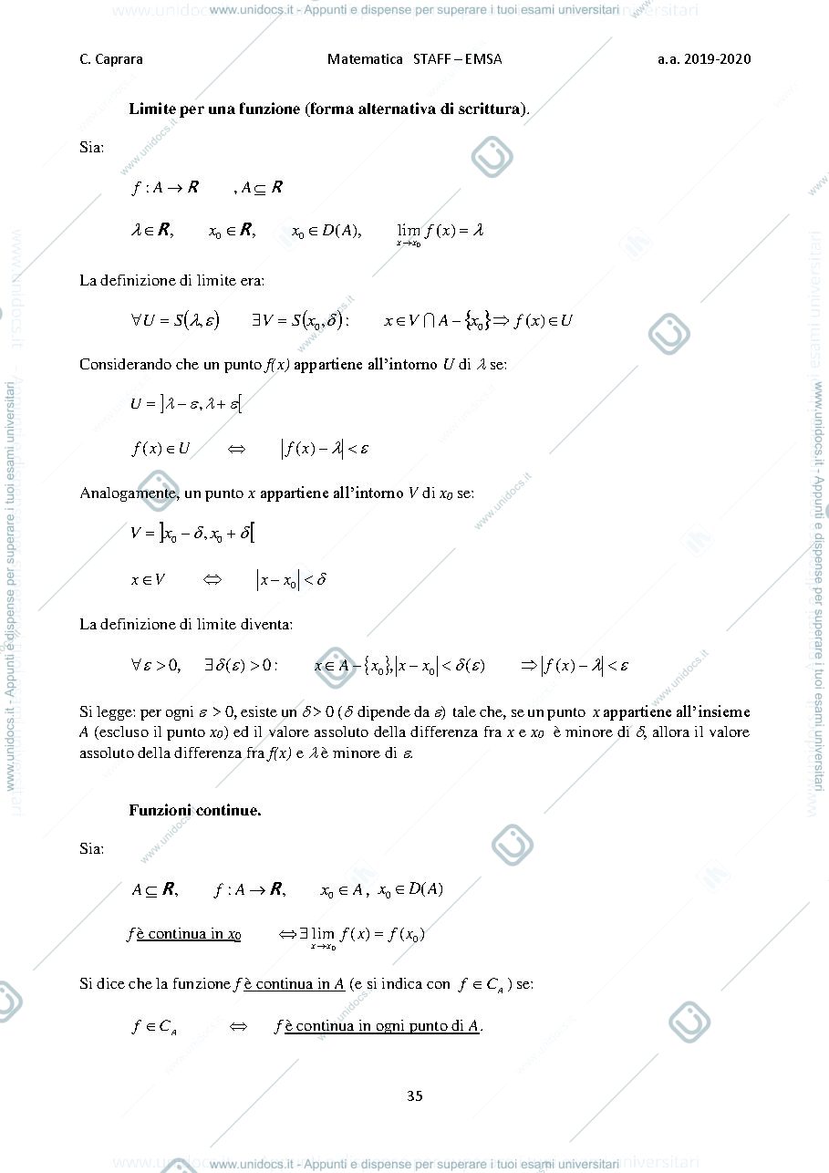 Anteprima pagina 2 — Limite di una funzione