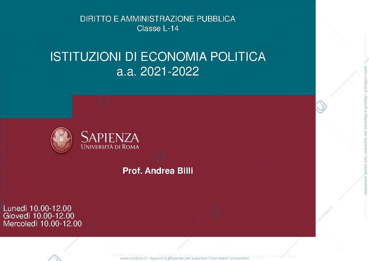 Anteprima pagina 1 — Dispense equilibrio ed elasticità