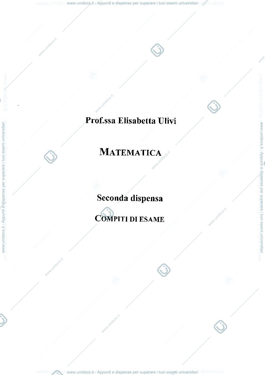 Anteprima pagina 1 — Dispensa matematica 2