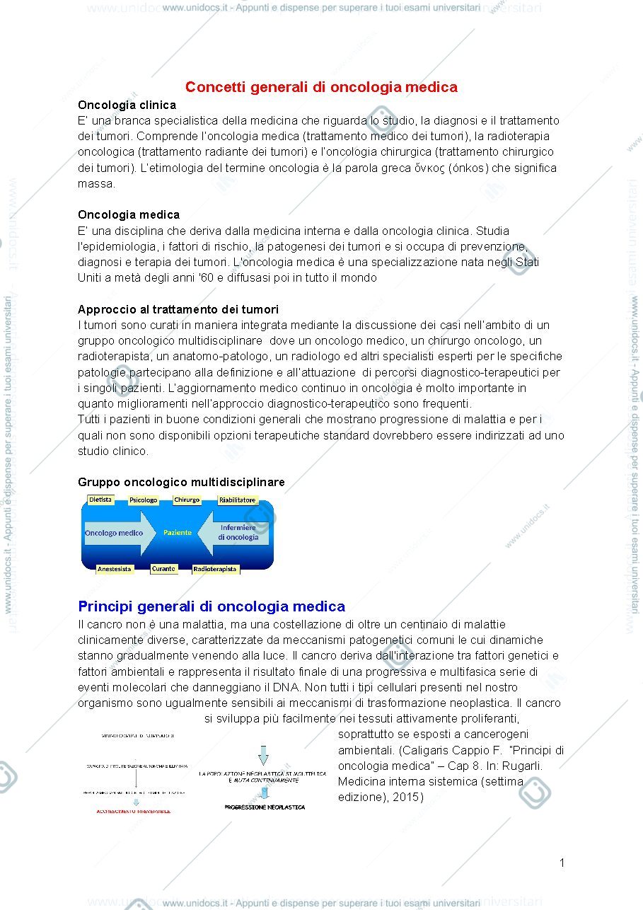 Anteprima pagina 1 — Slide Oncologia 