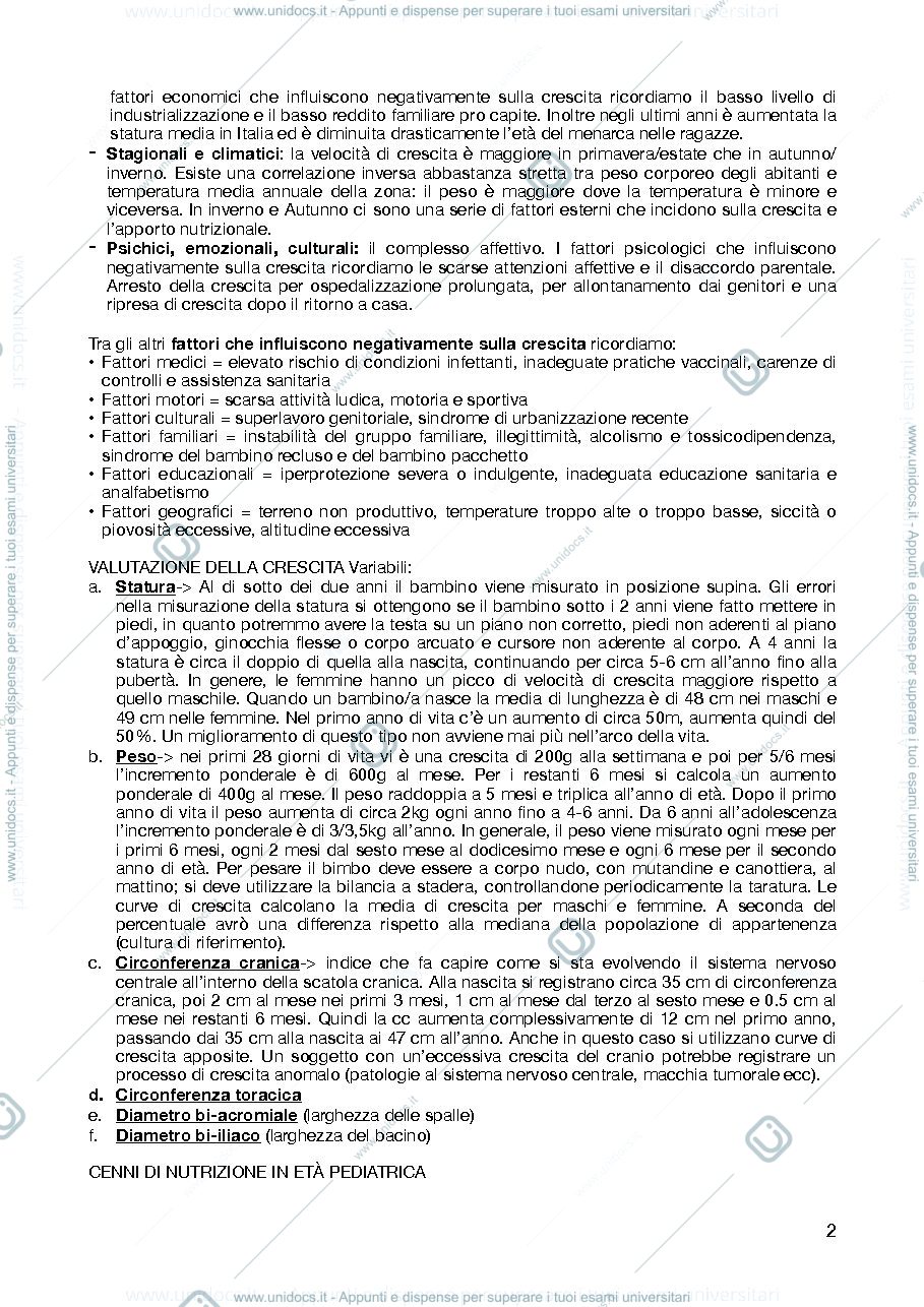 Anteprima pagina 2 — Appunti lezioni di Pediatria
