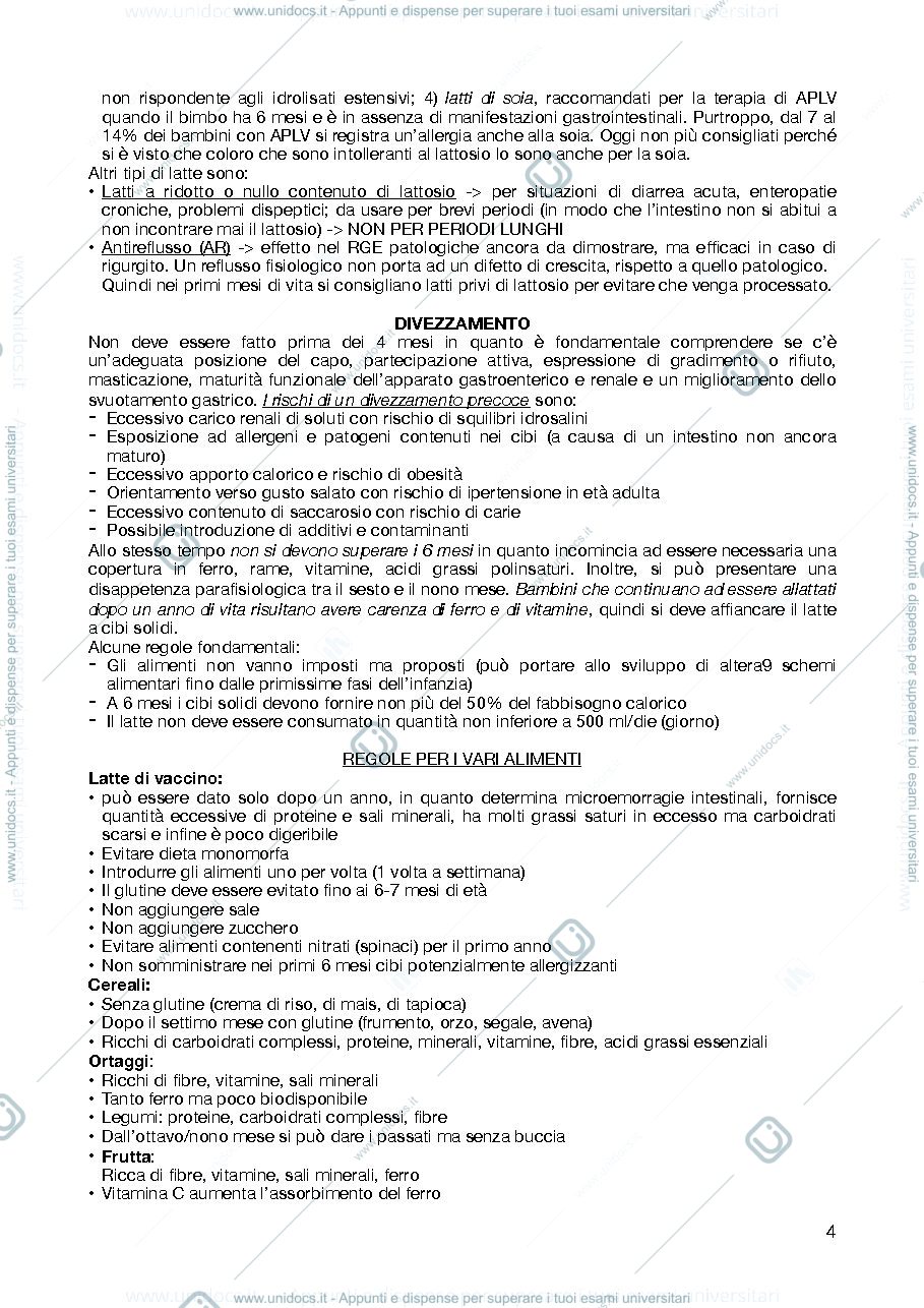 Anteprima pagina 4 — Appunti lezioni di Pediatria