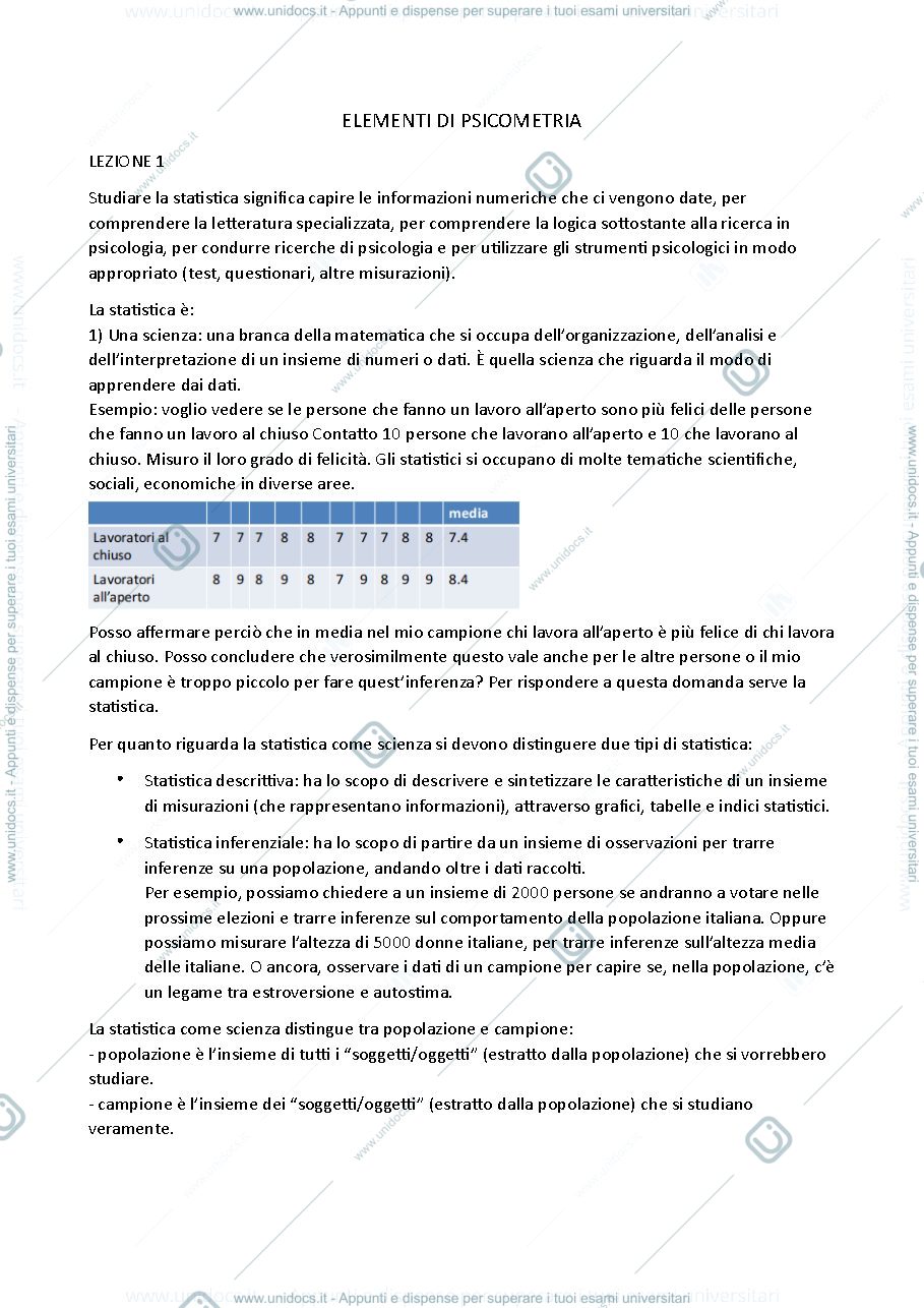 Anteprima pagina 1 — Psicometria 2