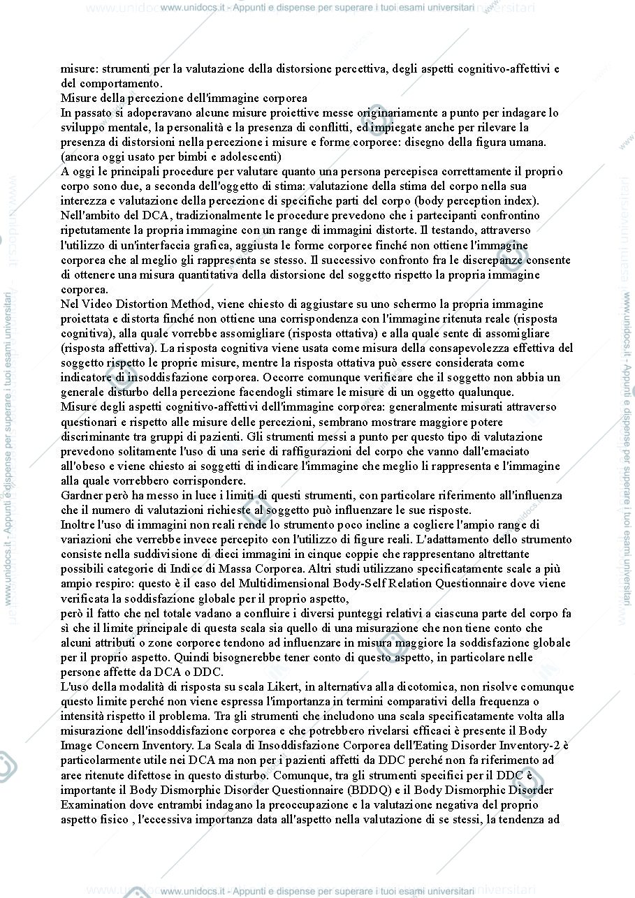 Anteprima pagina 3 — Riassunto "I Disturbi dell'Immagine Corporea" (Dèttore)