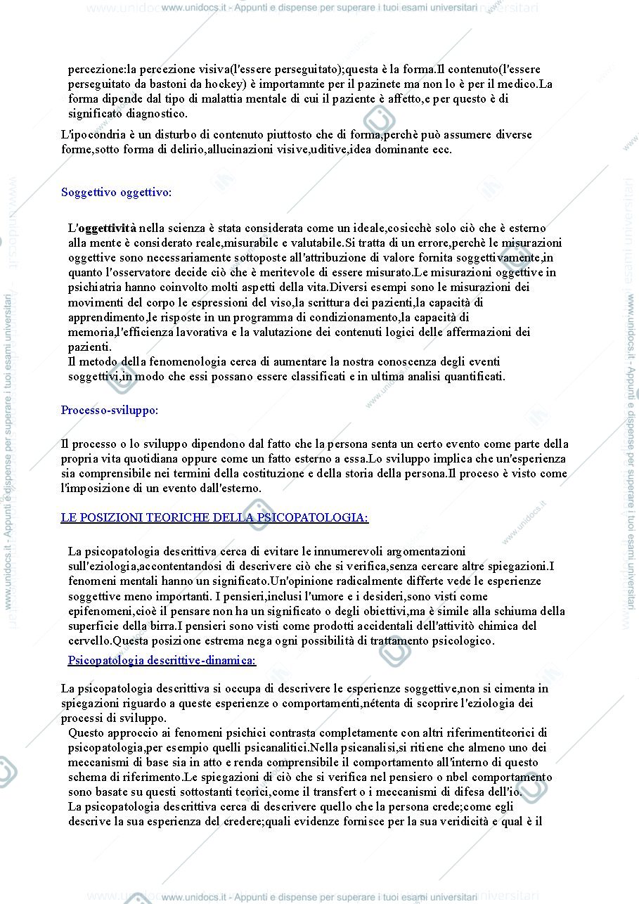 Anteprima pagina 5 — Riassunto "Introduzione alla Psicopatologia Descrittiva" (Sims)