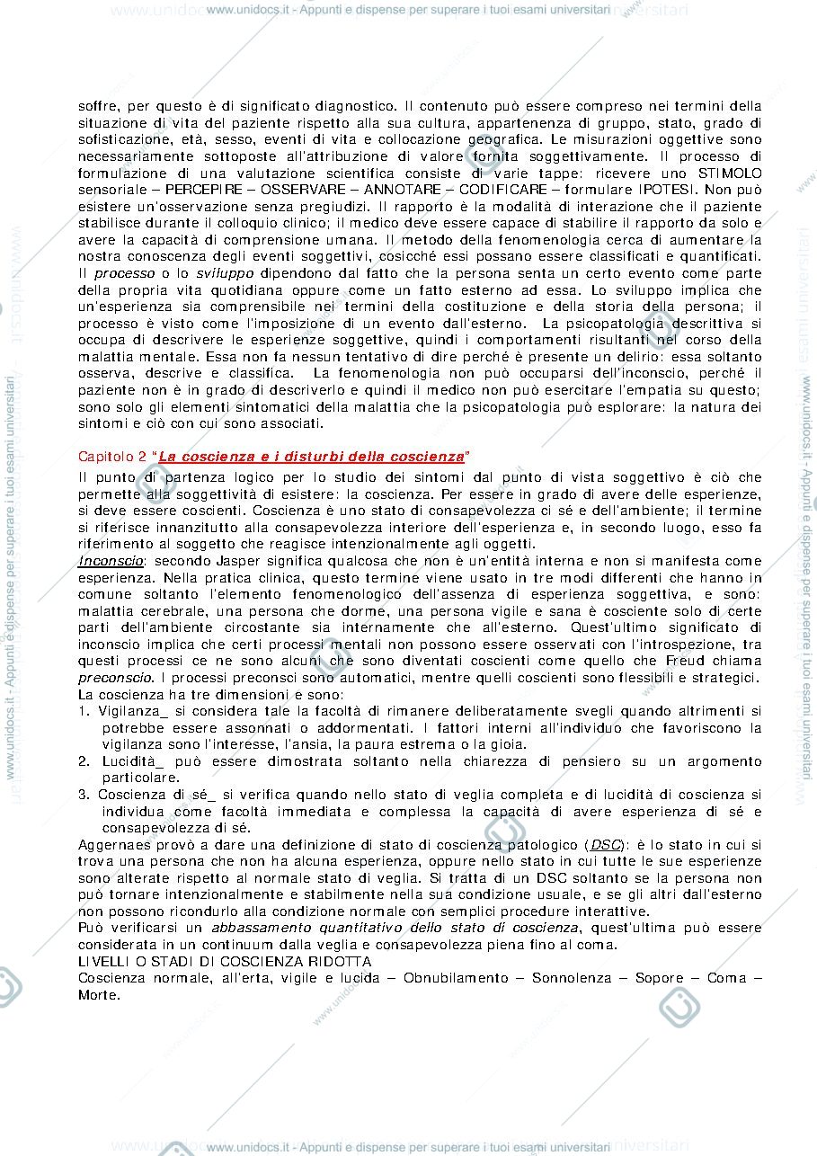 Anteprima pagina 3 — Riassunto "Introduzione alla Psicopatologia Descrittiva" (Sims)