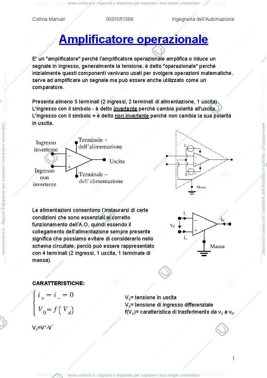 Anteprima pagina 1 — Relazione di elettrotecnica