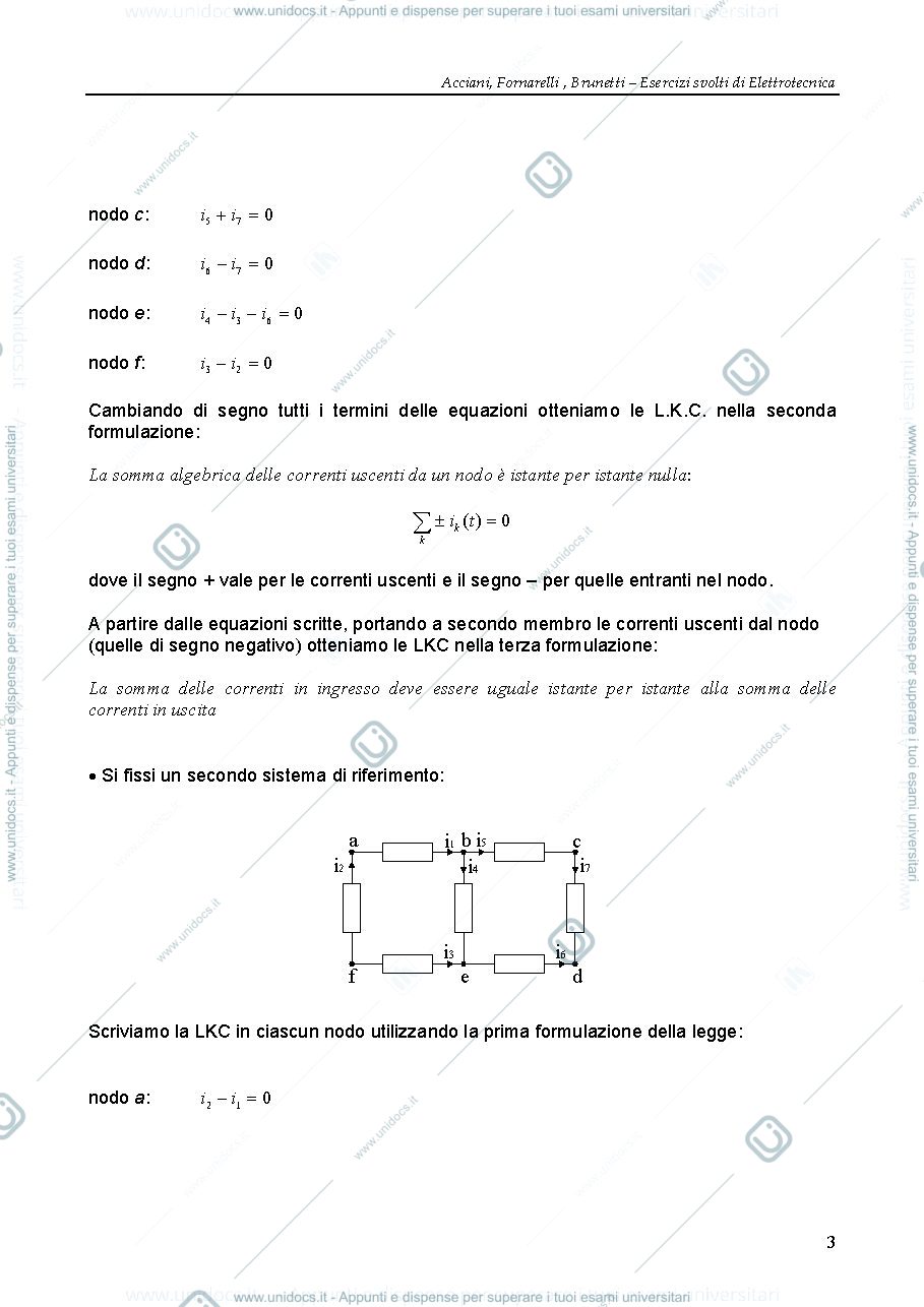 Anteprima pagina 5 — Esercizi di ELETTROTECNICA prof. Acciani