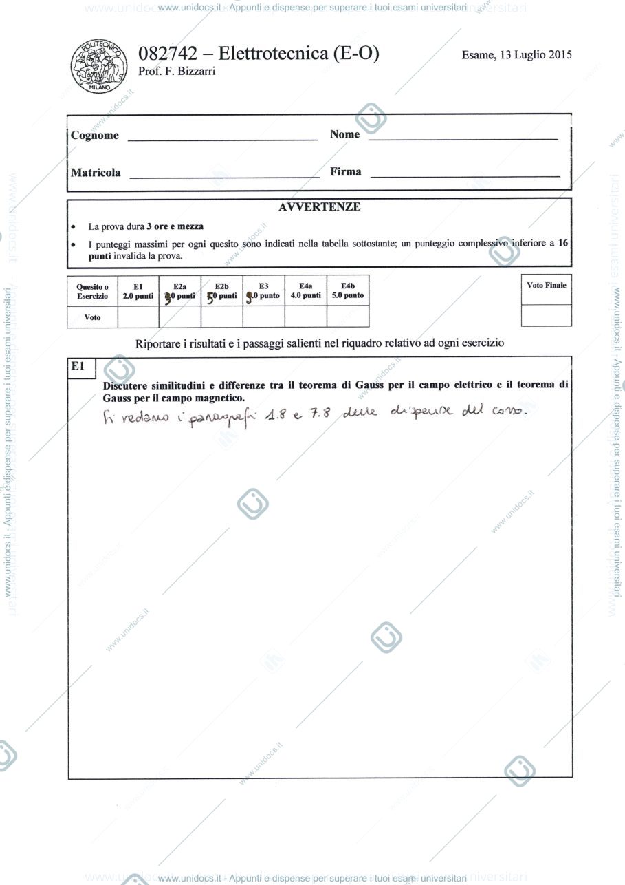 Anteprima pagina 1 — Soluzione_13_07_2015 esame prof: Bizzarri