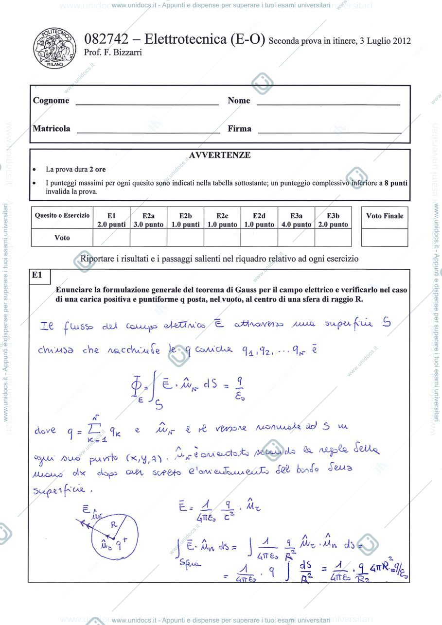 Anteprima pagina 1 — Soluzione_03_07_2012 esame prof: Bizzarri