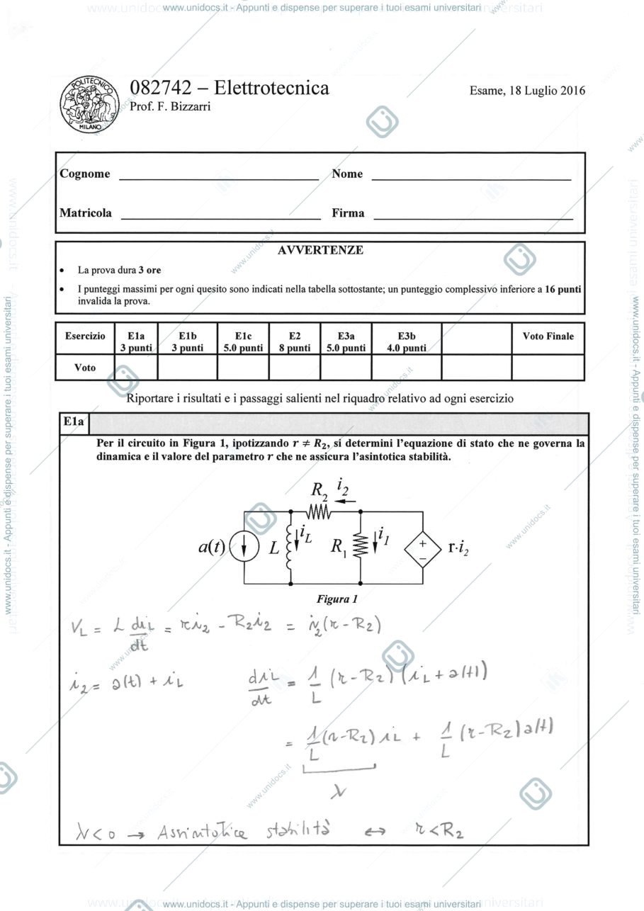 Anteprima pagina 1 — Soluzione_18_07_2016 esame prof: Bizzarri