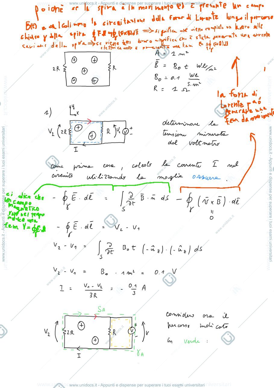 Anteprima pagina 2 — Esercizi Induzione Elettromagnetica esercizi prof: Bizzarri