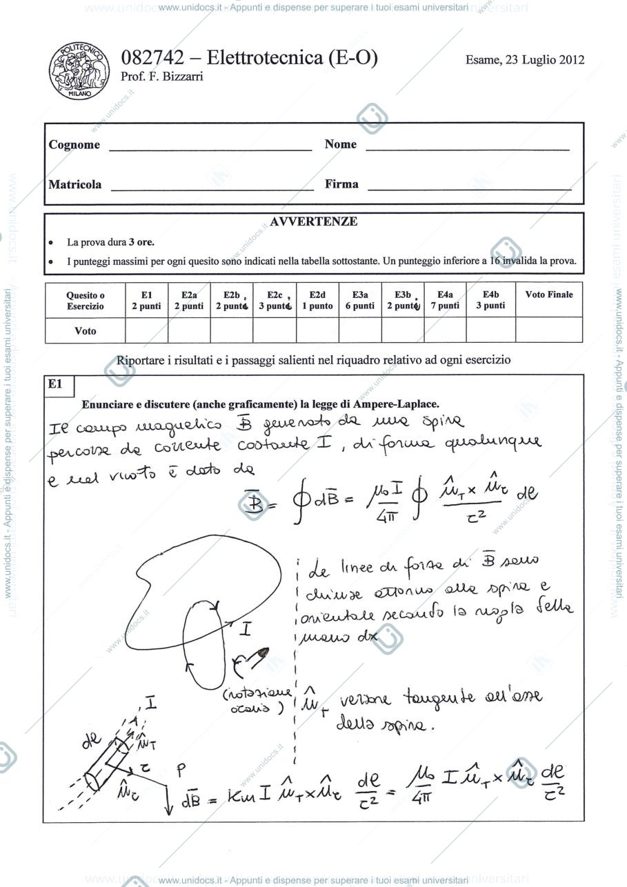 Anteprima pagina 1 — Soluzione_23_07_2012 esame prof: Bizzarri
