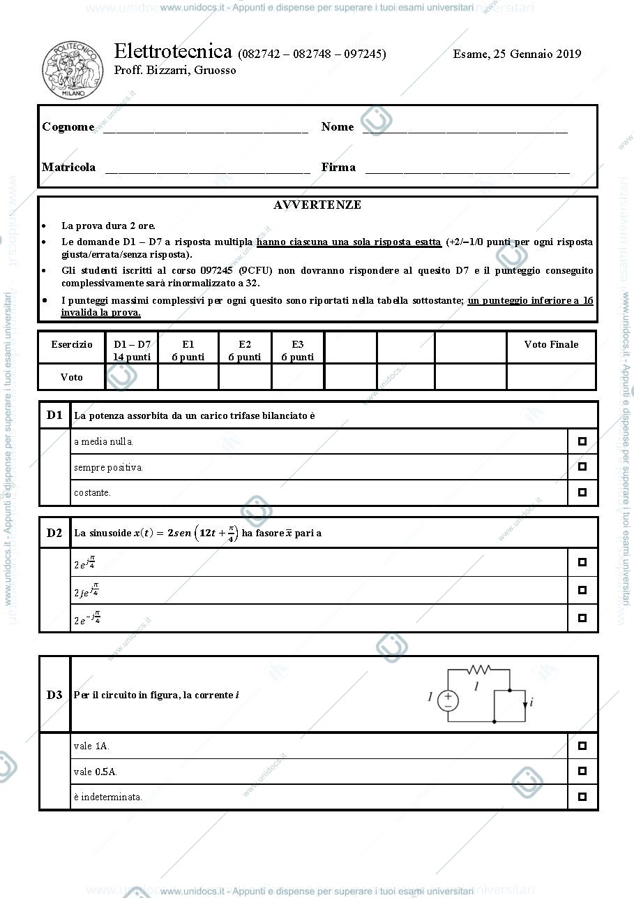 Anteprima pagina 1 — esame_25_01_2019 esame prof: Bizzarri