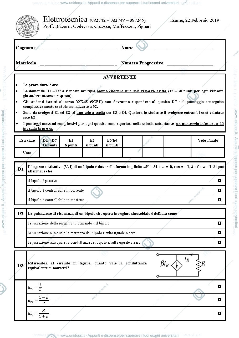 Anteprima pagina 1 — esame_22_02_2019 esame prof: Bizzarri