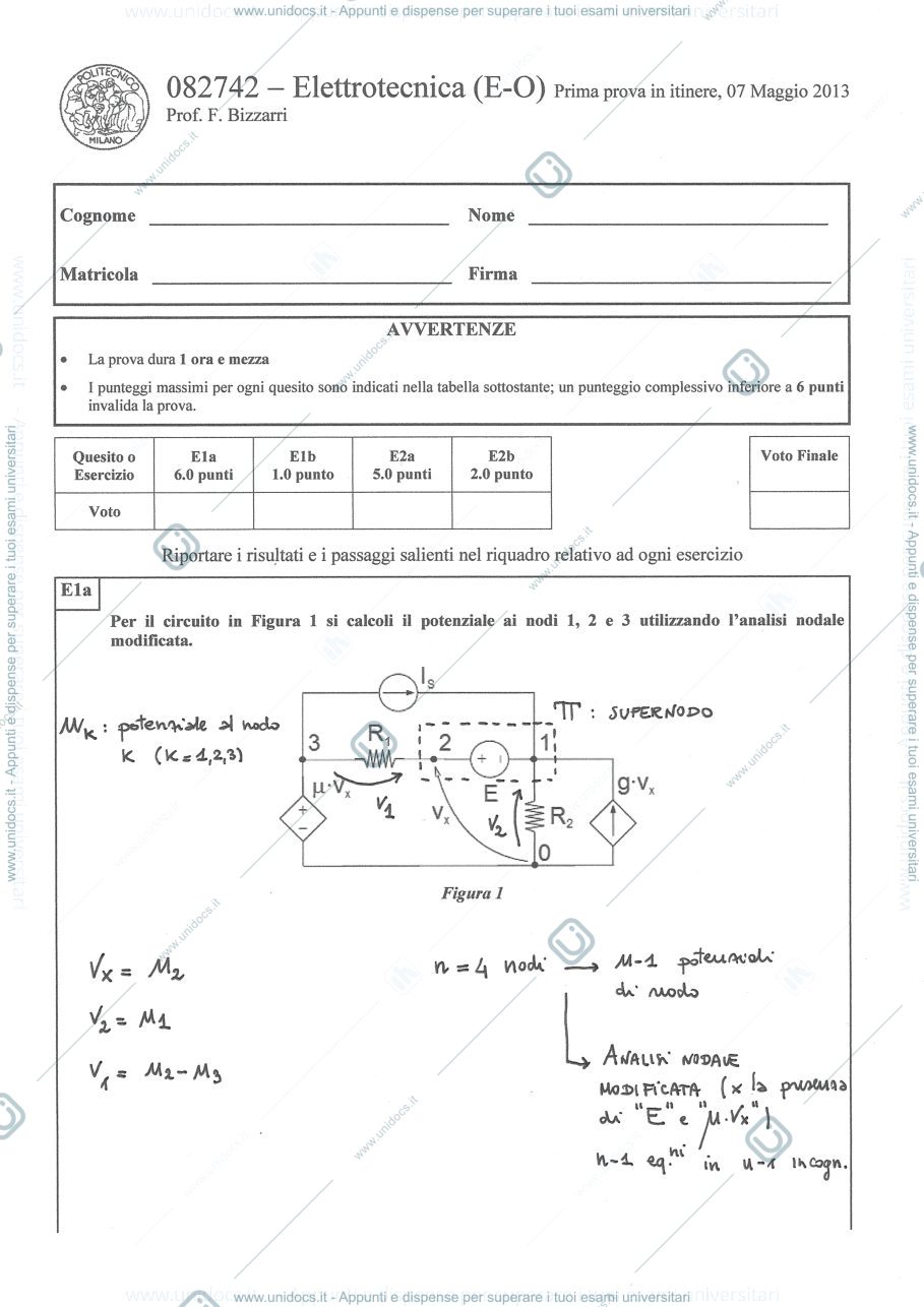 Anteprima pagina 1 — Soluzione_07_05_2013 esame prof: Bizzarri