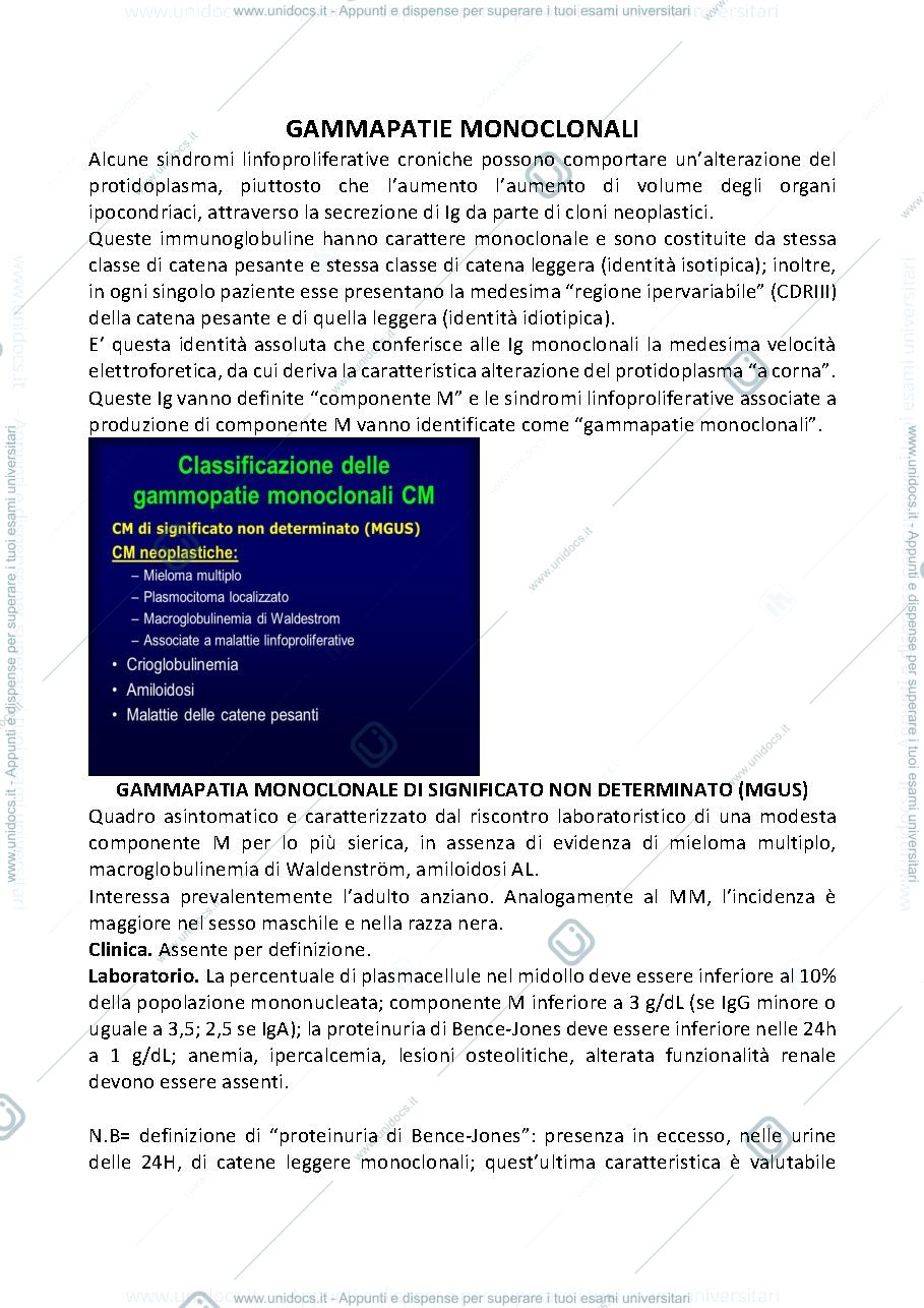 Anteprima pagina 1 — GAMMAPATIE MONOCLONALI