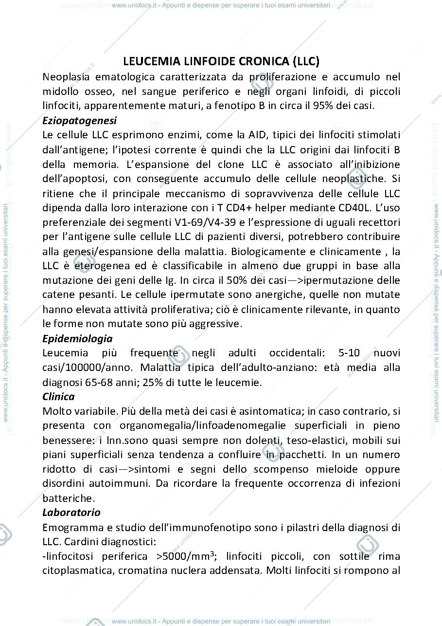 Anteprima pagina 1 — leucemia acuta cronica