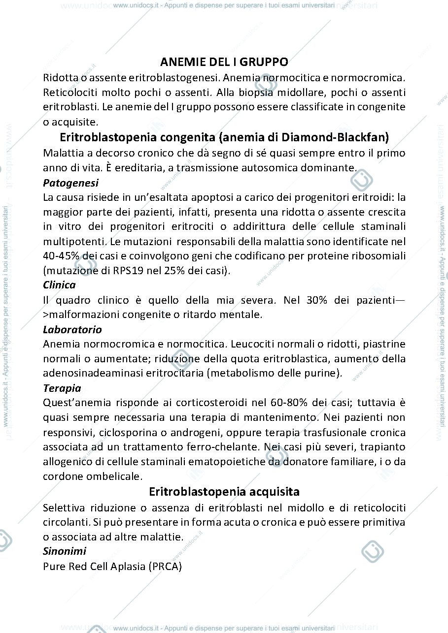 Anteprima pagina 1 — Anemie I gruppo