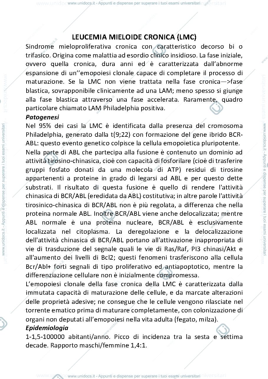 Anteprima pagina 1 — leucemia mieloide cronica