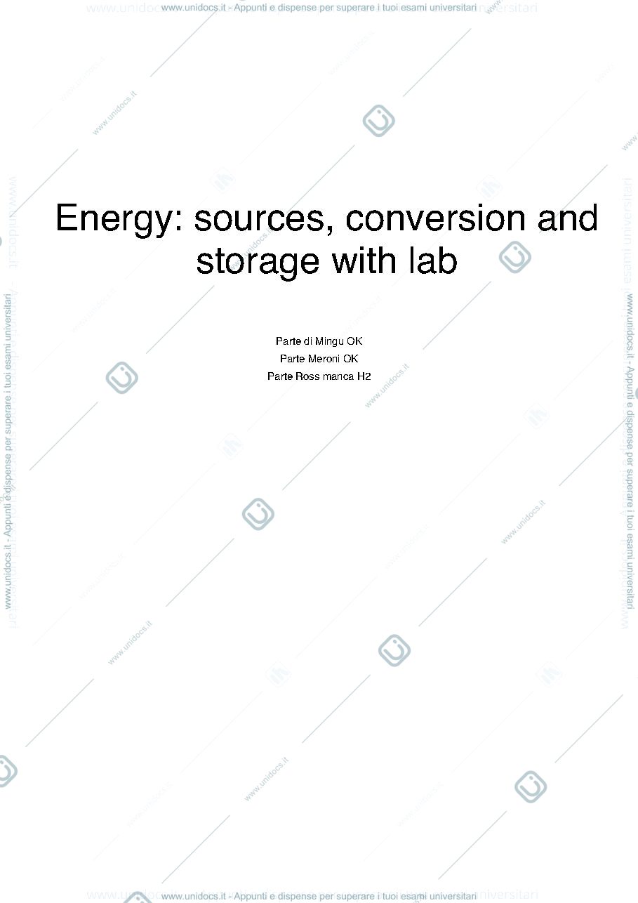 Anteprima pagina 1 — Appunti energy 