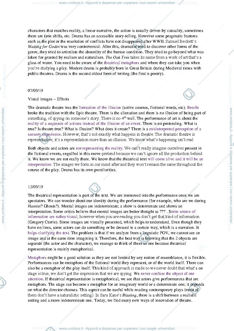 Anteprima pagina 2 — Appunti. English Literature I