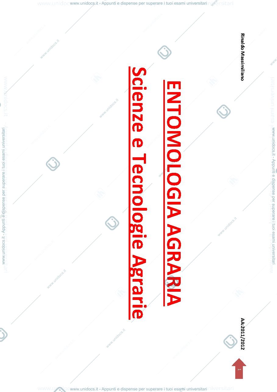 Anteprima pagina 1 — Appunti corso di Entomologia completi