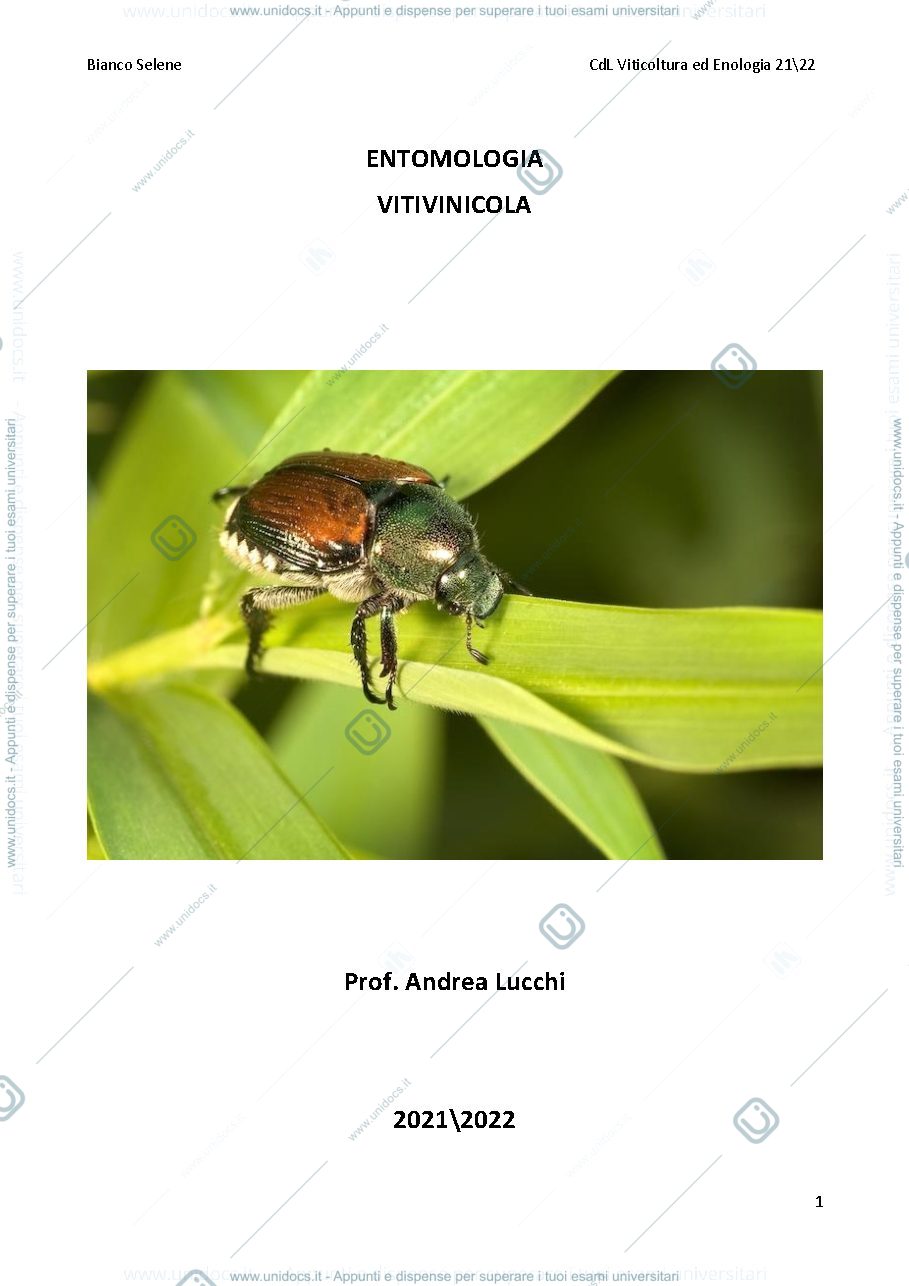 Anteprima pagina 1 — Entomologia Viticola Lucchi Parte generale