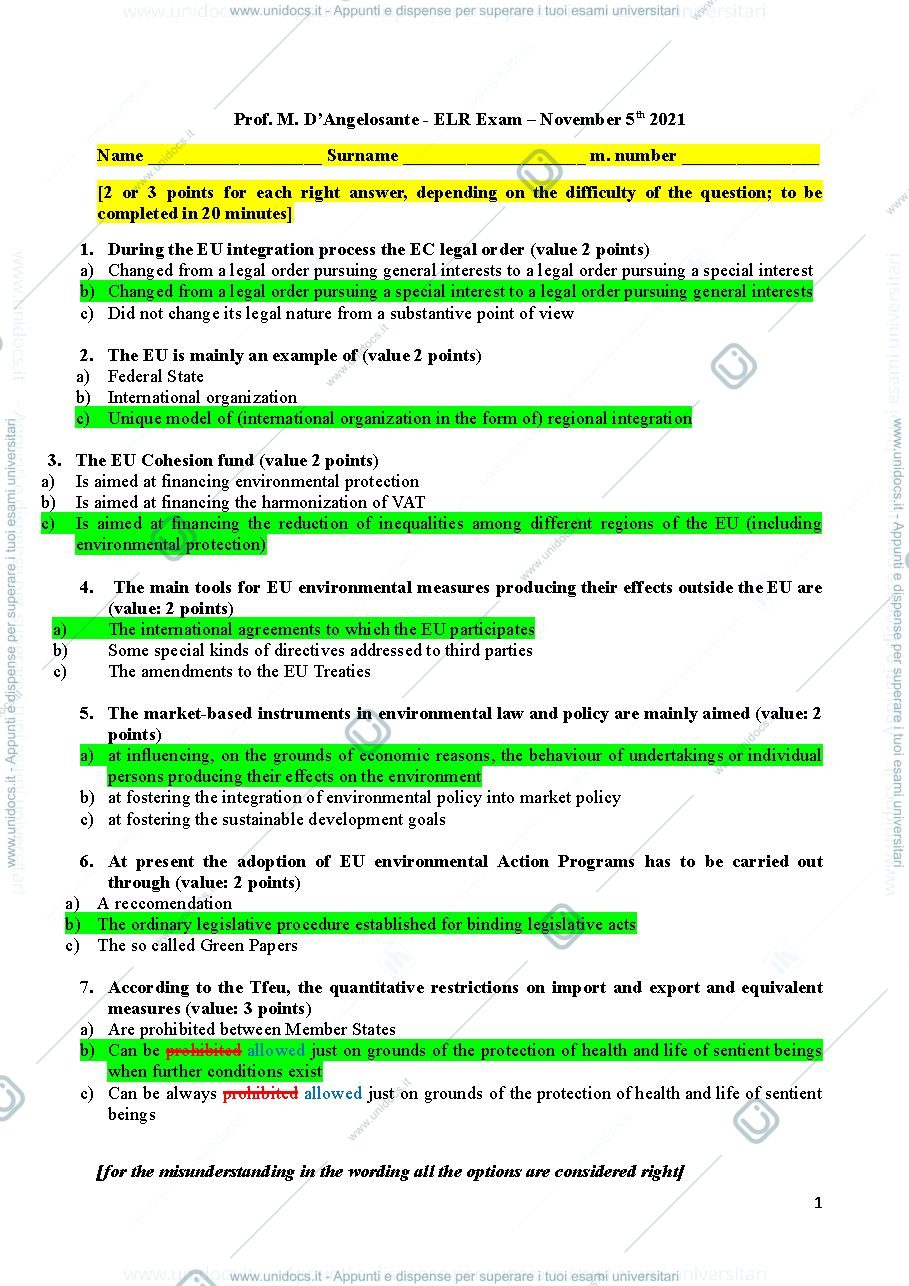 Anteprima pagina 1 — Esame
