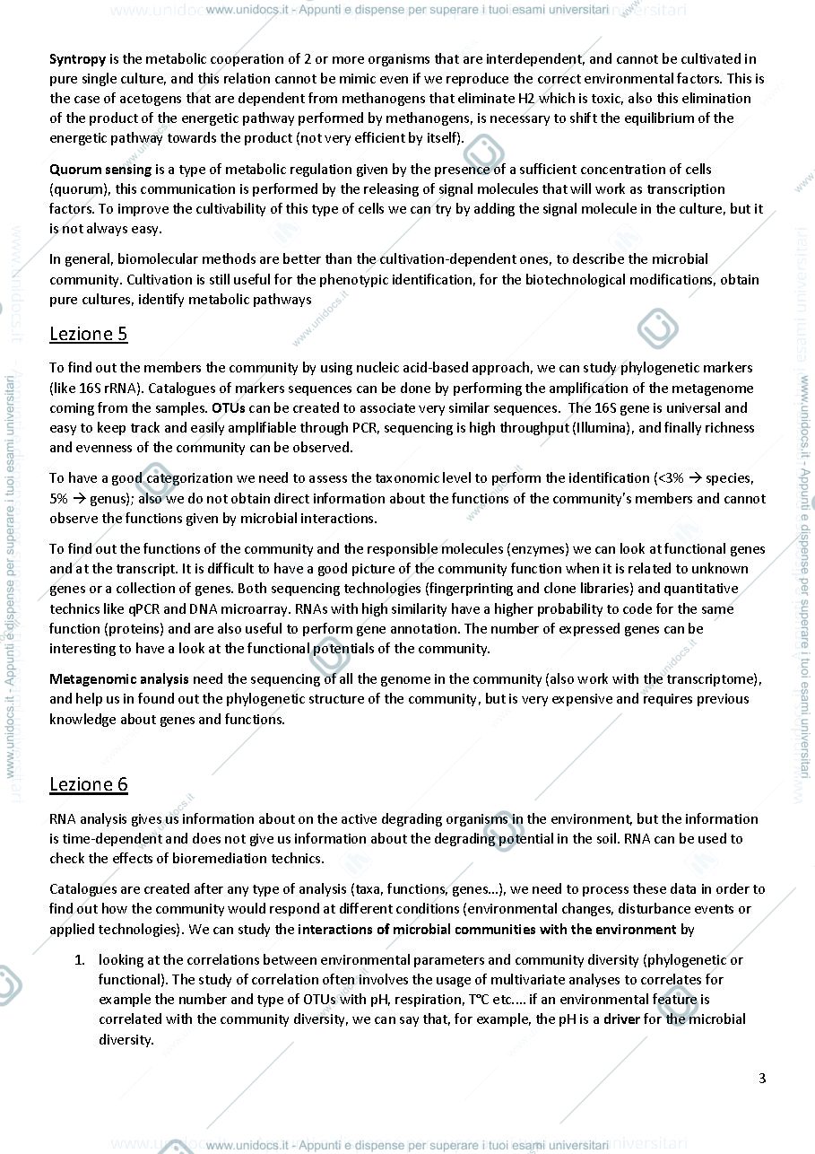 Anteprima pagina 3 — Appunti lezioni Environmental microbial biotechnology