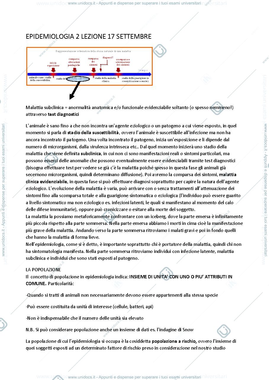 Anteprima pagina 1 — Epidemiologia 2a lezione Fratini