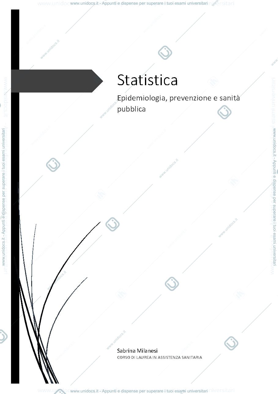 Anteprima pagina 1 — Statistica - primo anno di CDL