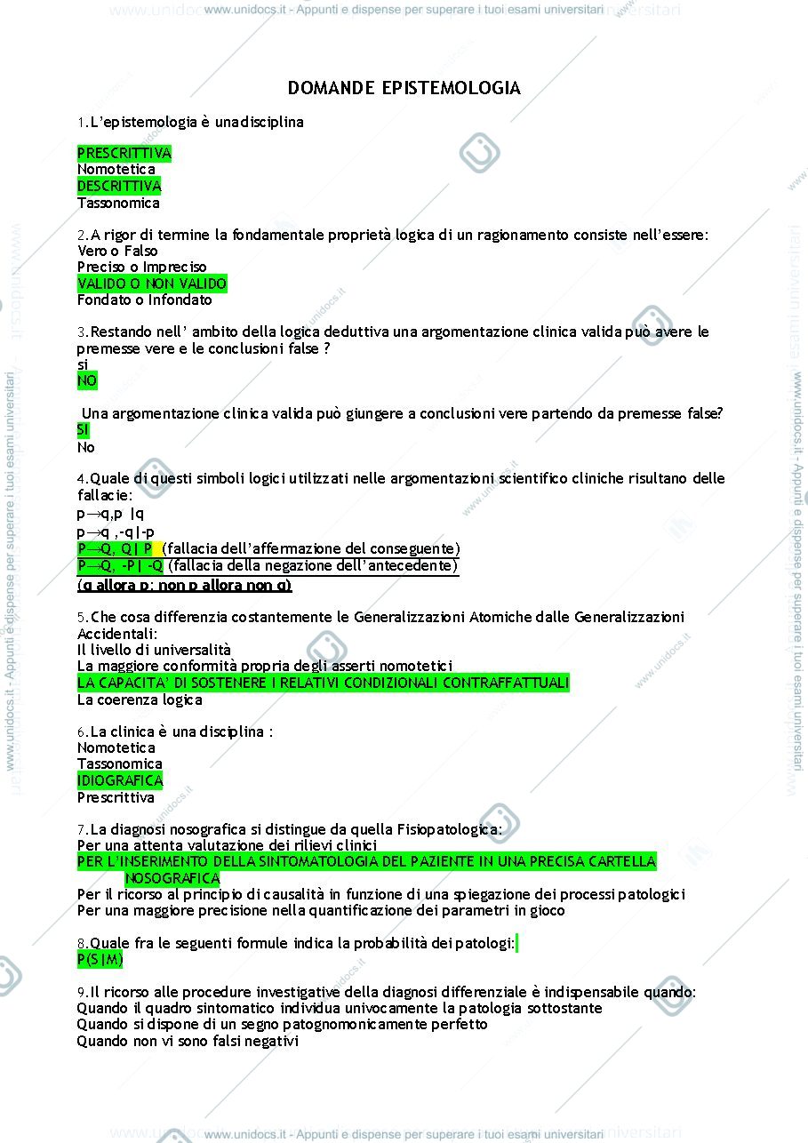 Anteprima pagina 1 — sbobine epistemiologia - unipg