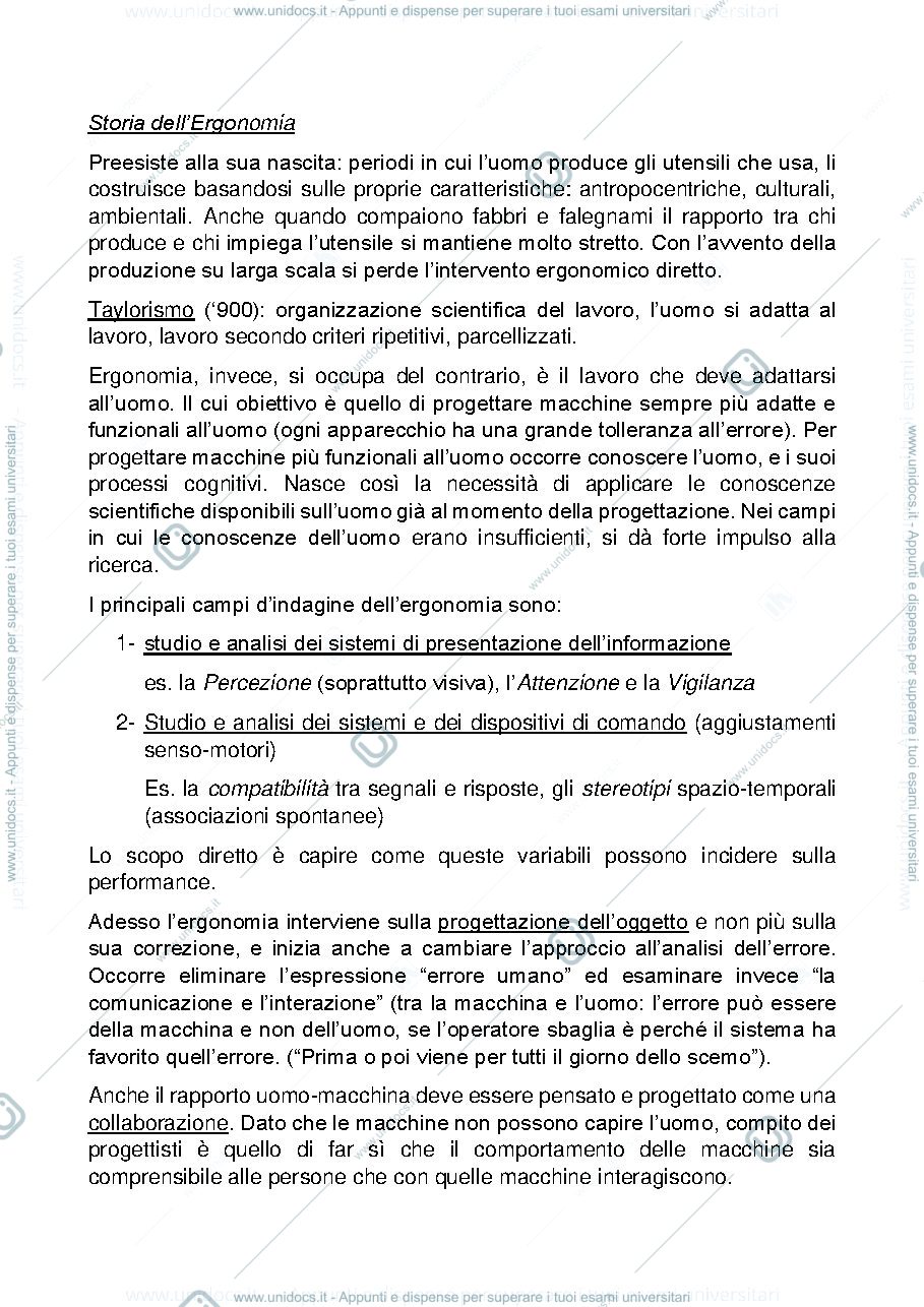 Anteprima pagina 3 — Appunti lezione Ergonomia