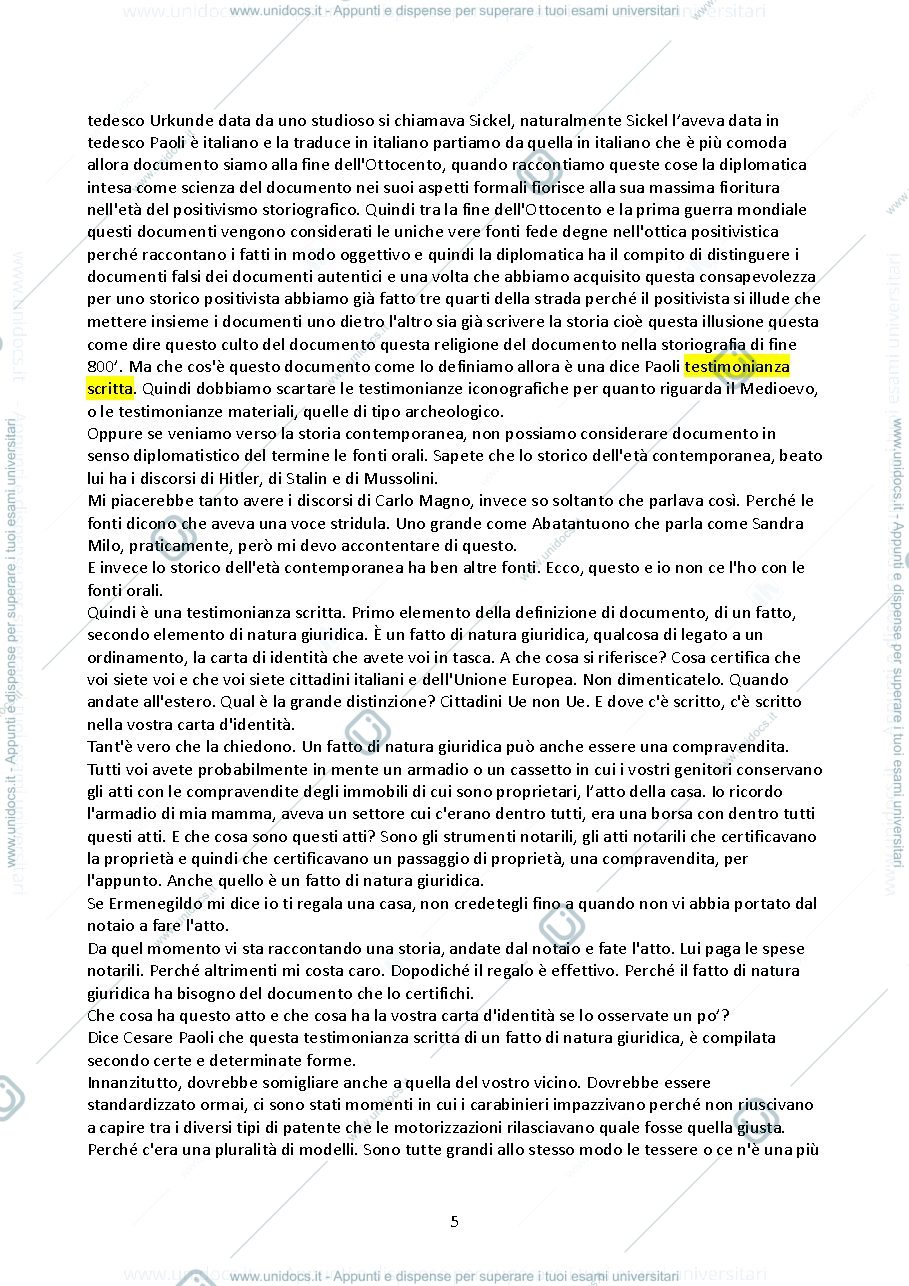 Anteprima pagina 5 — Esegesi delle fonti storiche medievali 