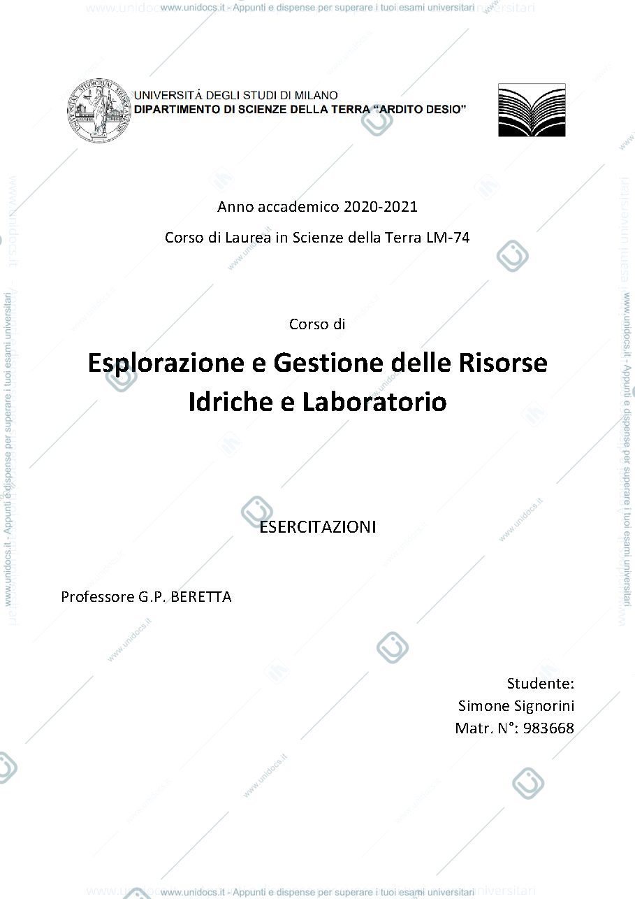 Anteprima pagina 1 — Esercizi