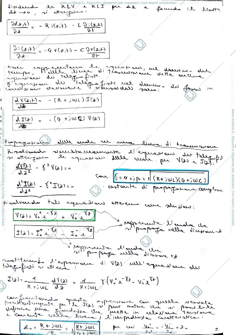 Anteprima pagina 2 — teoria delle linee di trasmissione