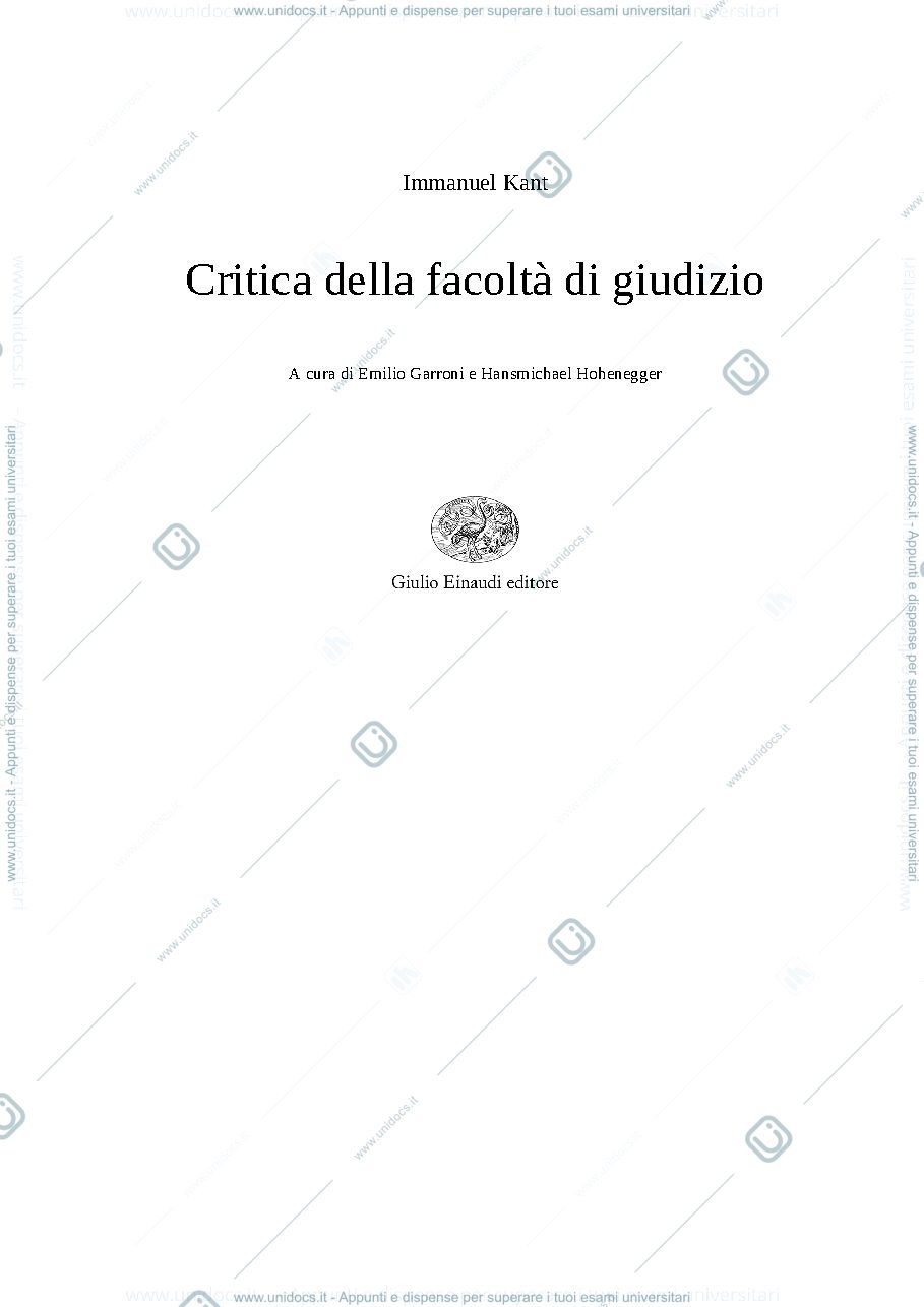 Anteprima pagina 4 — Critica della facoltà di giudizio