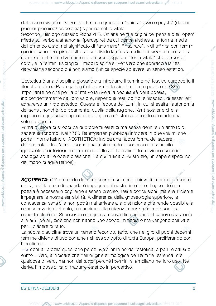 Anteprima pagina 2 — Appunti estetica