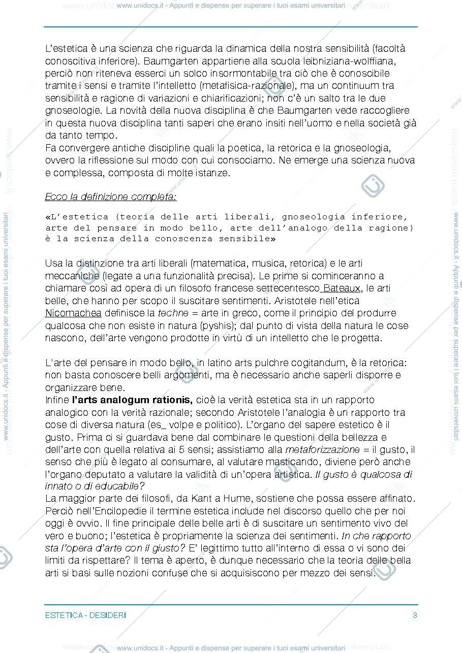 Anteprima pagina 3 — Appunti estetica