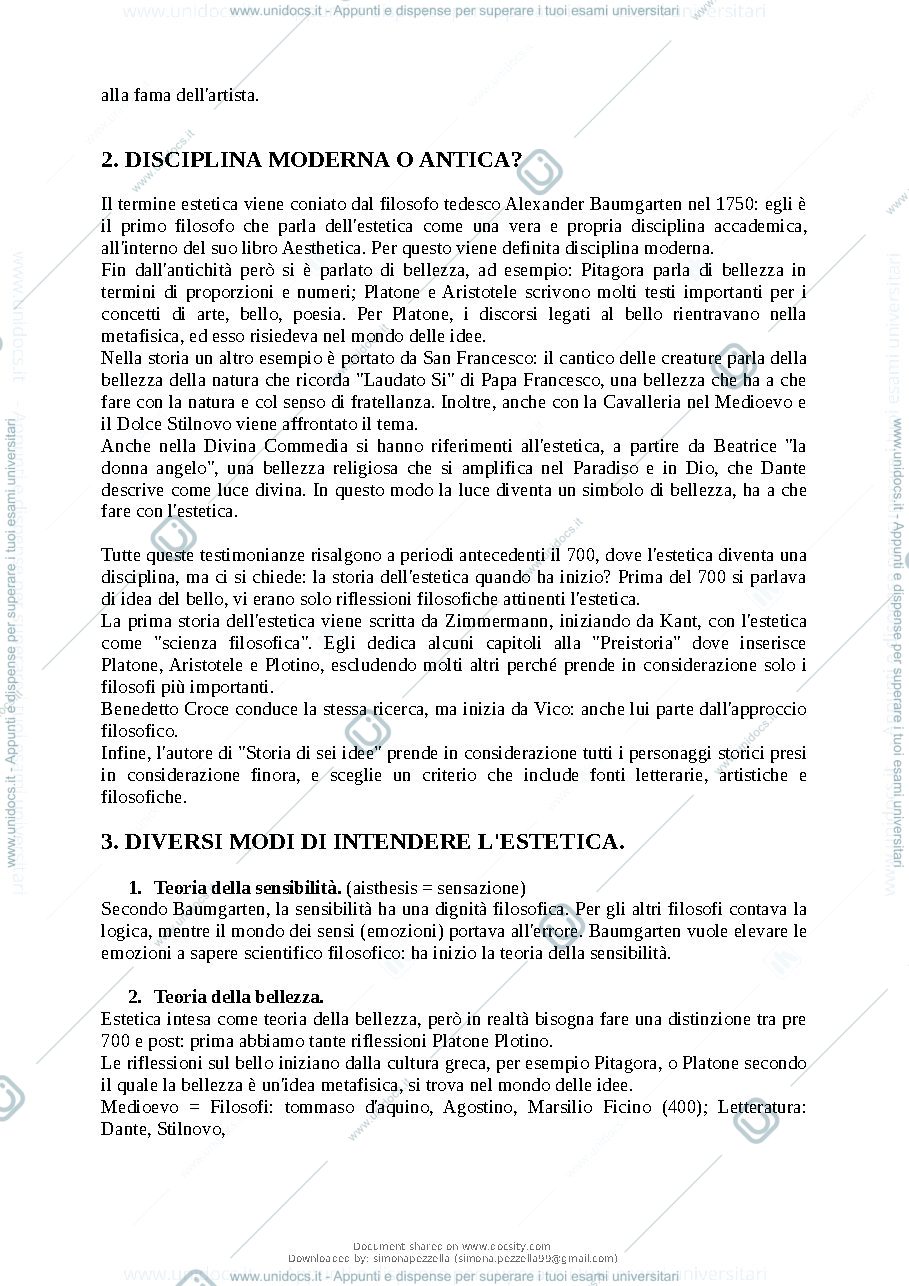 Anteprima pagina 2 — Appunti estetica