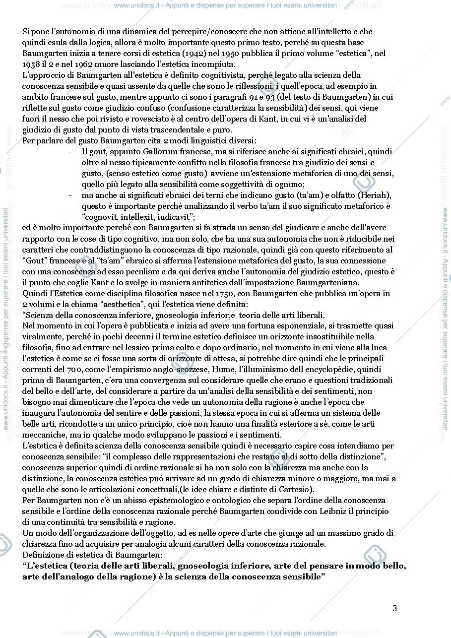 Anteprima pagina 3 — Riassunti estetica