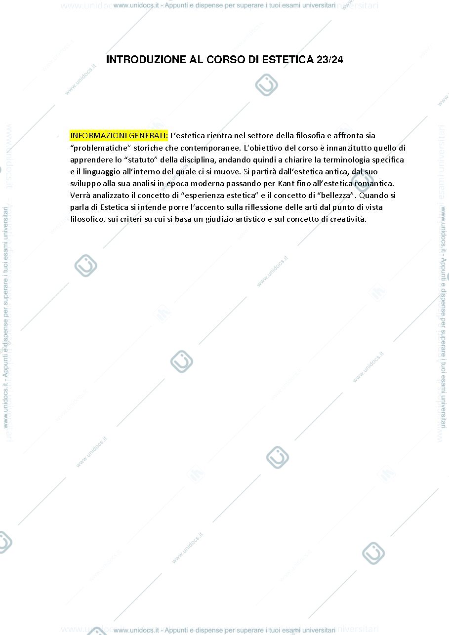 Anteprima pagina 1 — Introduzione al corso