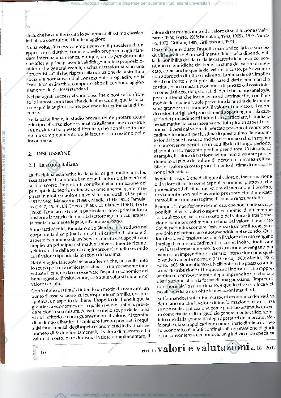 Anteprima pagina 2 — una proposta di sintesi tra tradizione estimativa italiana e standard internazionali di valutazioni