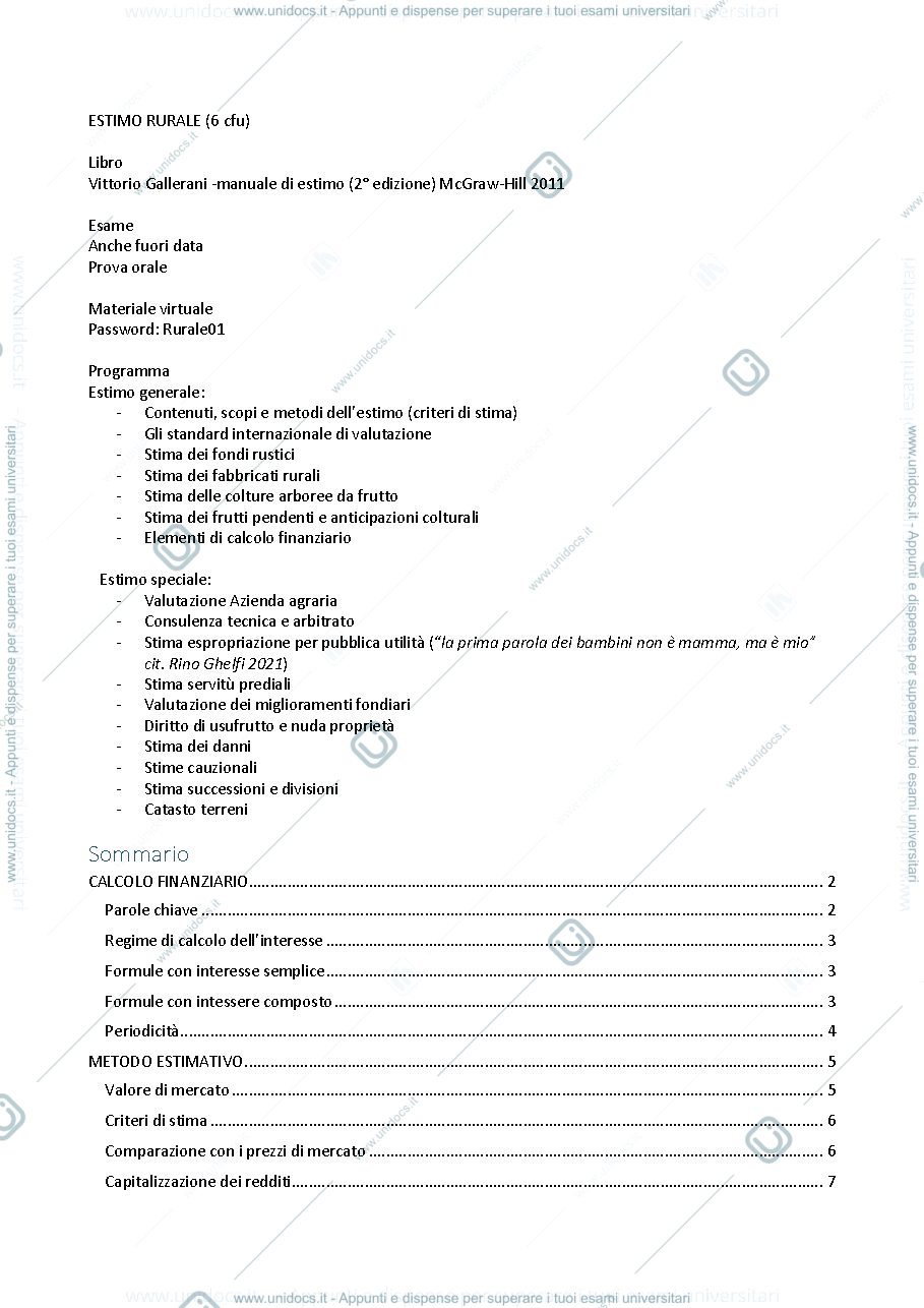 Anteprima pagina 1 — Estimo