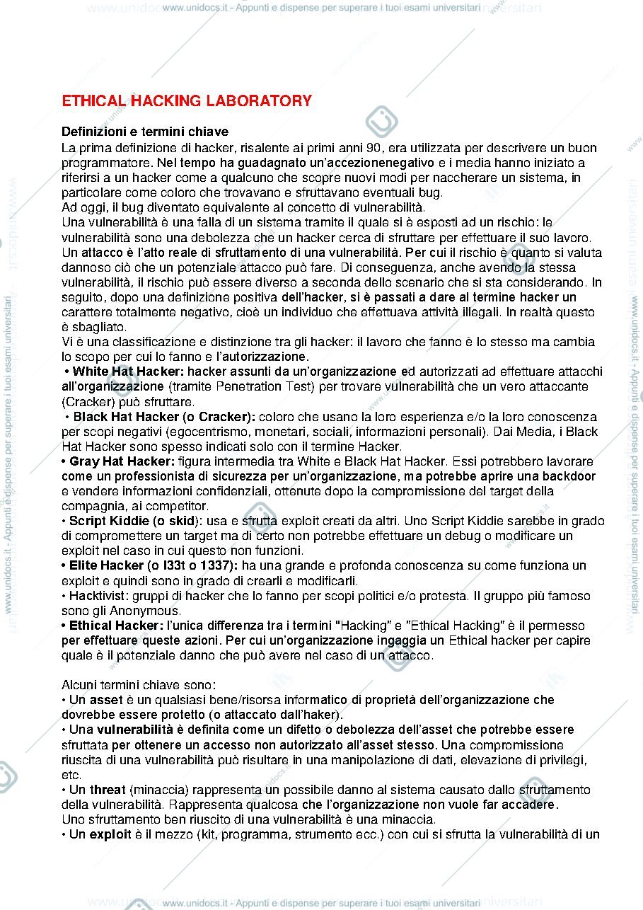 Anteprima pagina 1 — Ethical Hacking Laboratory
