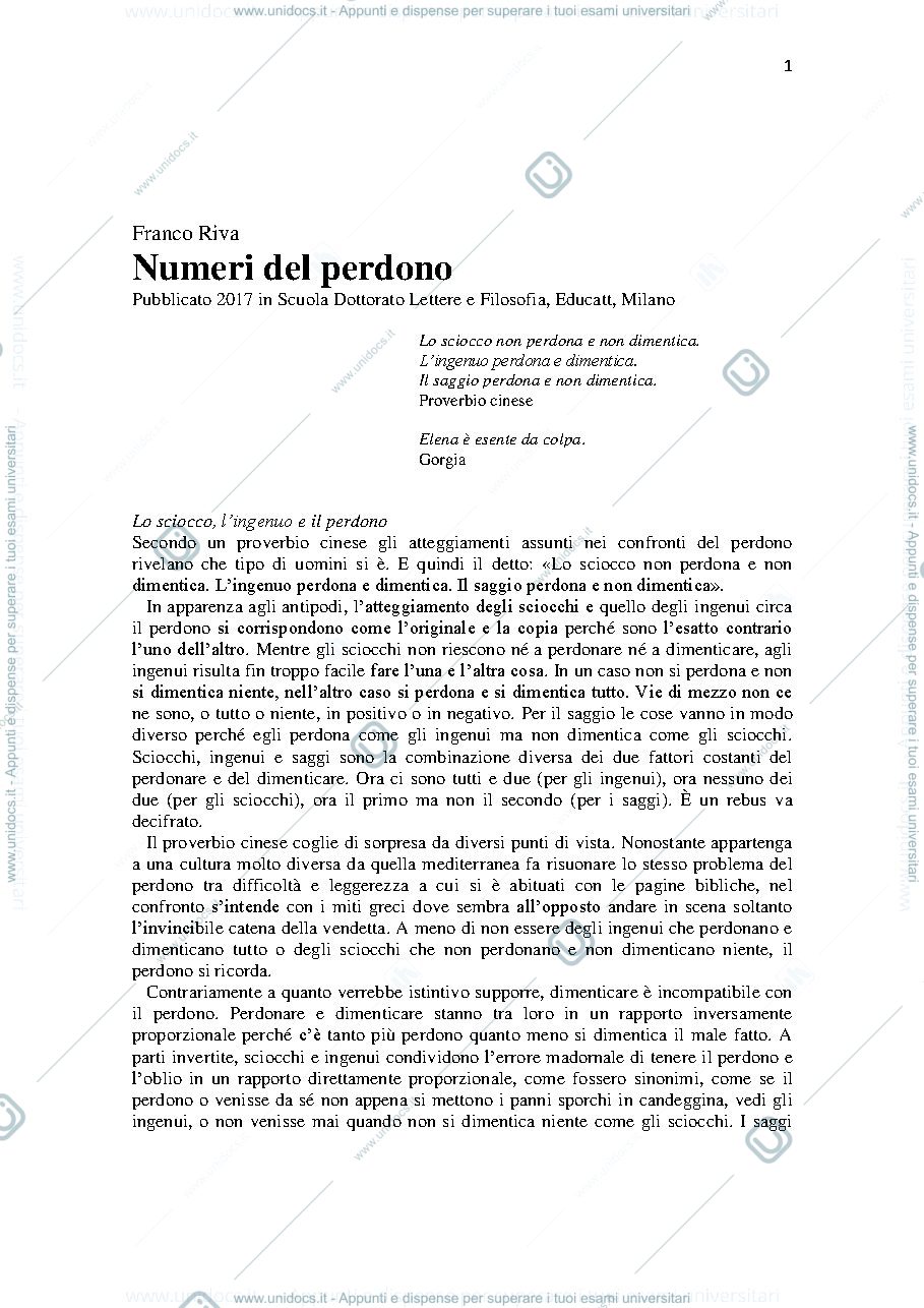 Anteprima pagina 1 — numeri del perdono