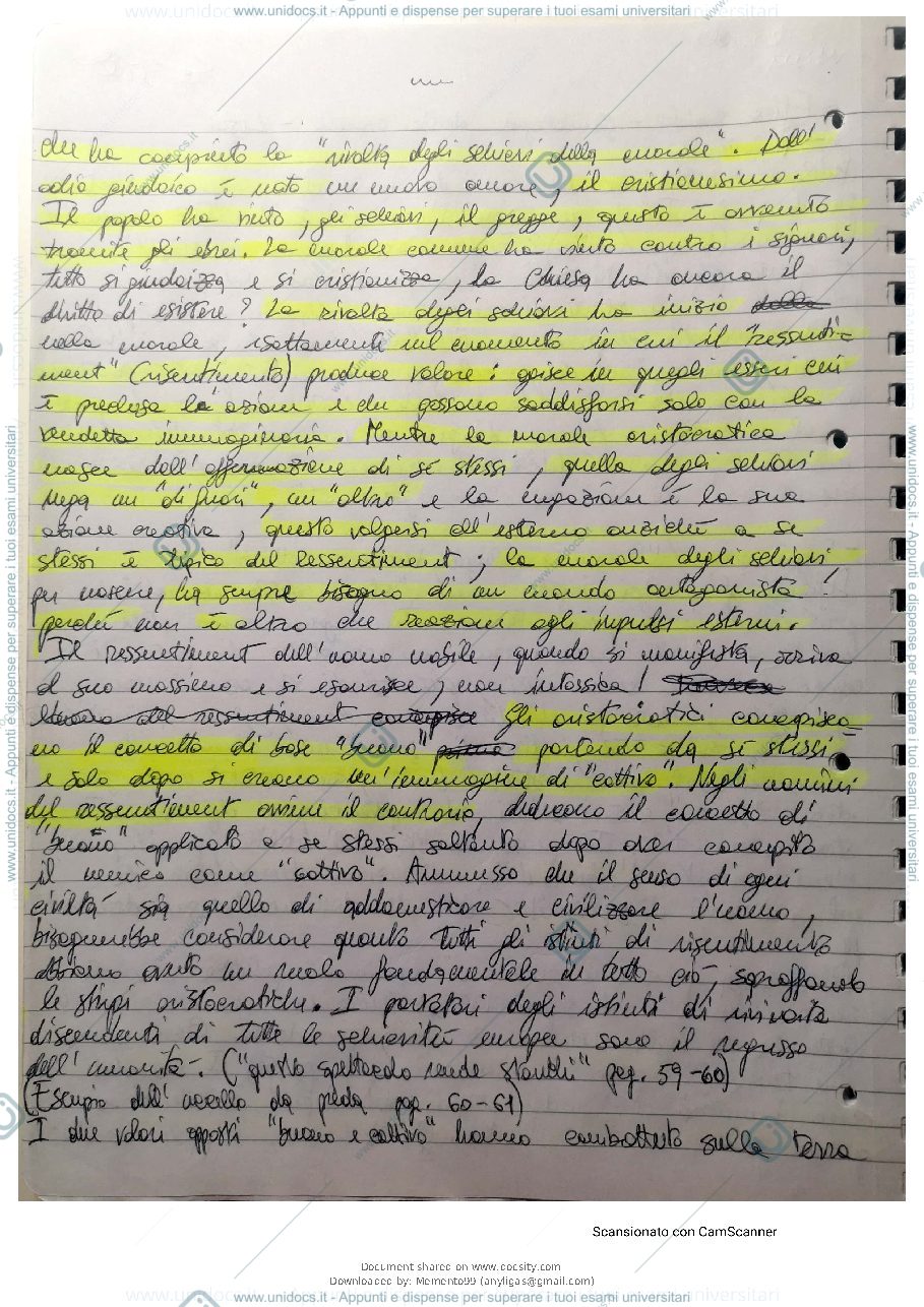 Anteprima pagina 3 — Riassunto "Genealogia della morale "- Nietzsche
