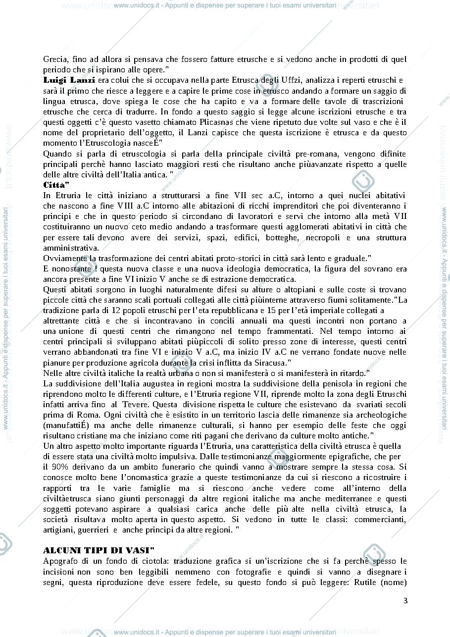 Anteprima pagina 3 — etruscologia appunto corso Prof. Cappuccini